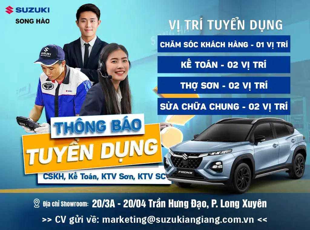 tuyen dung nganh o to an giang 2025 tai suzuki an giang